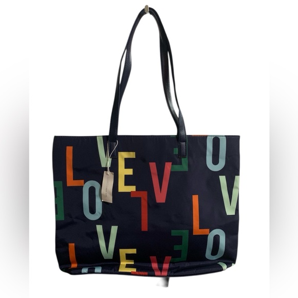 New York & Company Handbags - New York & Company Black Tote with Multicolor Letter Design